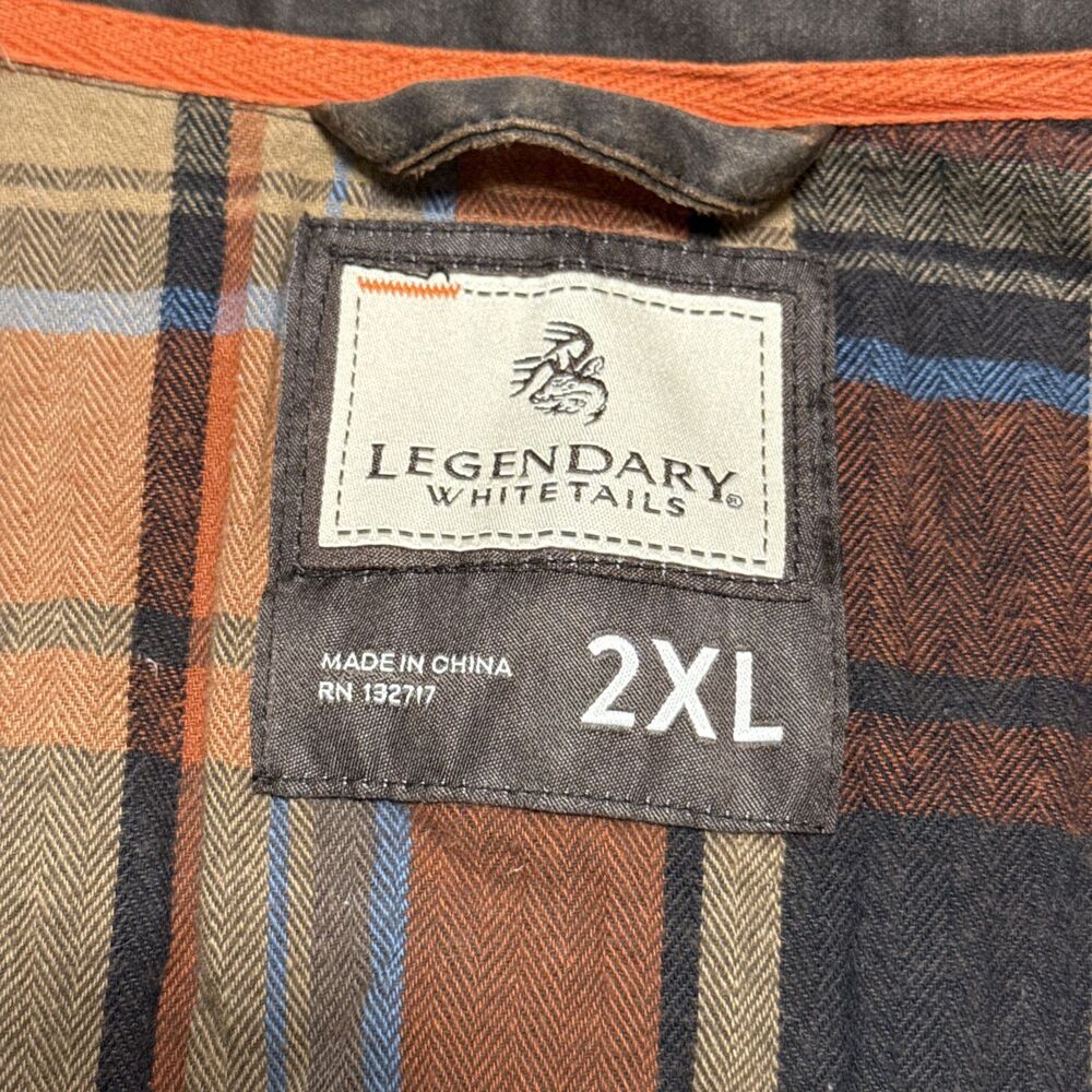 Legendary Whitetails Jacket Mens 2XL  Brown Journeyman Flannel Lined Waxed - Picture 5 of 16